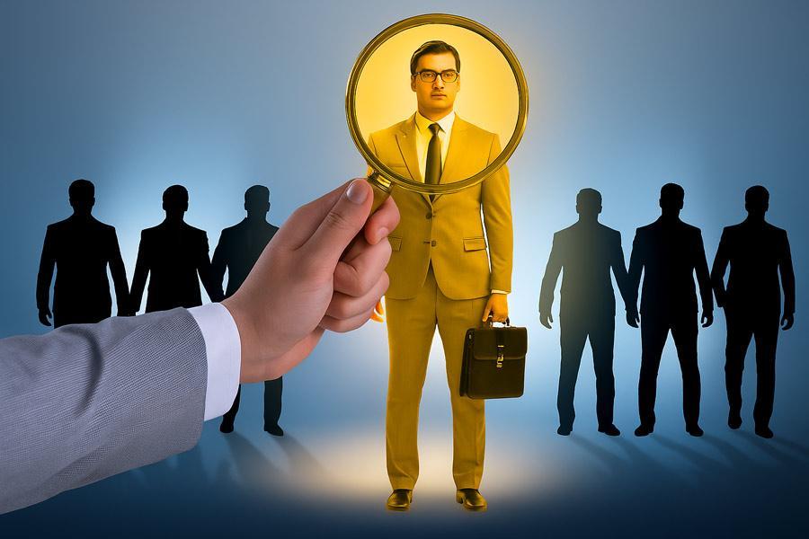 Traditional recruitment service illustration